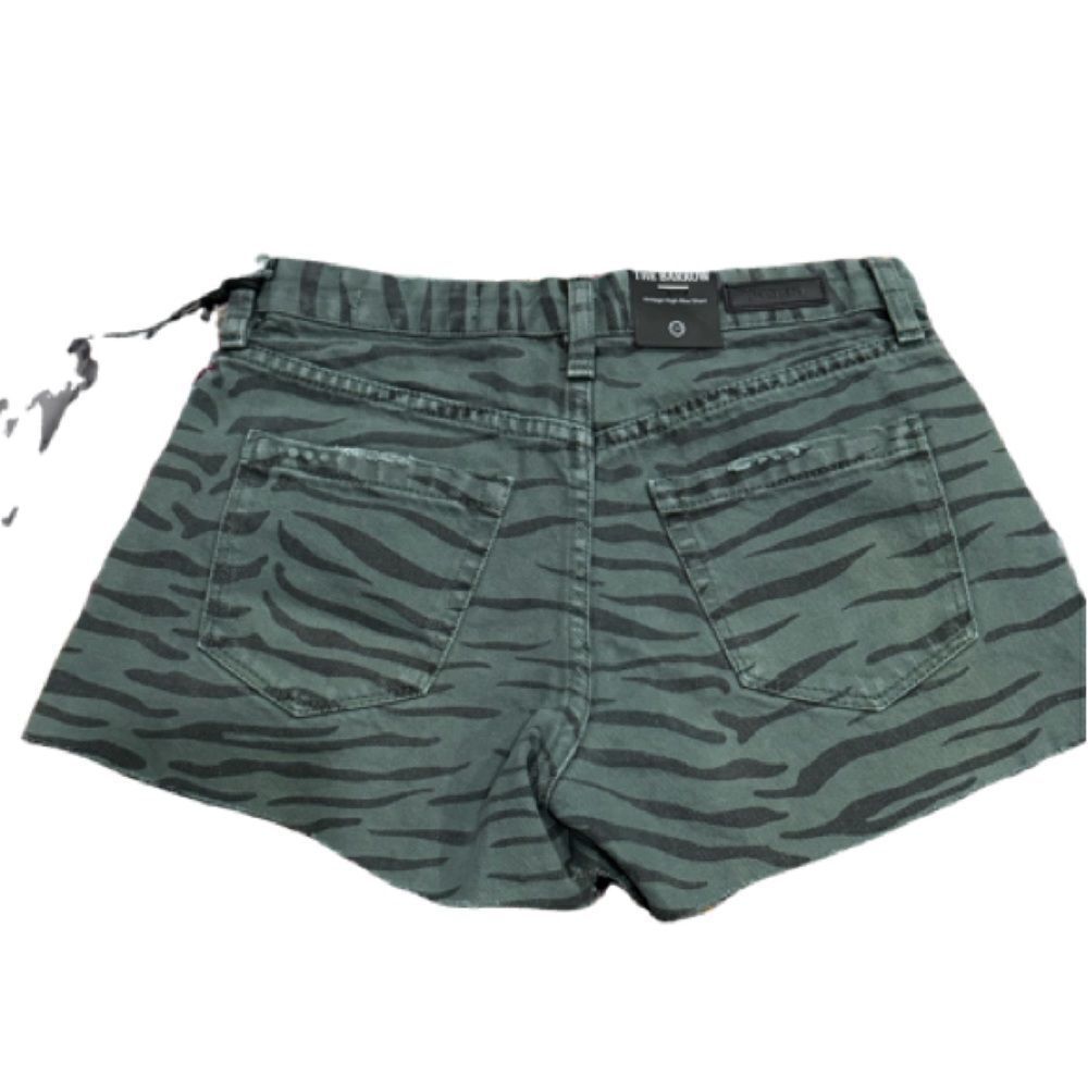 NWT Blank NYC Green & Black Animal print Denim shorts The Barrow sz 27 - Picture 8 of 8